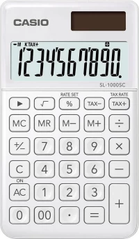 Casio Αριθμομηχανή Λογιστική SL-1000SC 10 Ψηφίων σε Λευκό Χρώμα