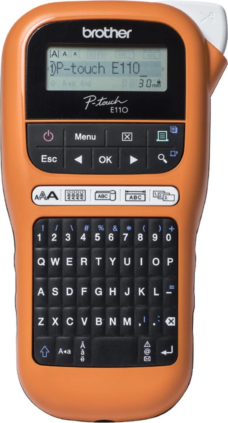 Brother PT-E110 Ηλεκτρονικός Ετικετογράφος Χειρός σε Πορτοκαλί Χρώμα
