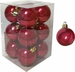 XMASfest Στολίδι Μπάλα από Πλαστικό Περλέ Κόκκινες 4x4cm 12τμχ