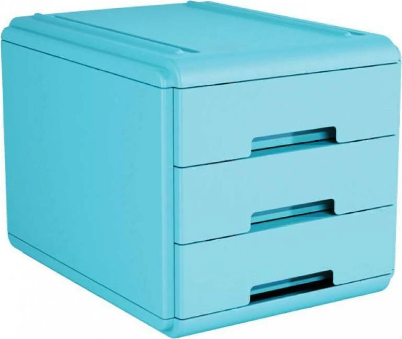 Arda Πλαστικό Συρταράκι Γραφείου 3 Θέσεων 15x23x15.5cm Γαλάζιο