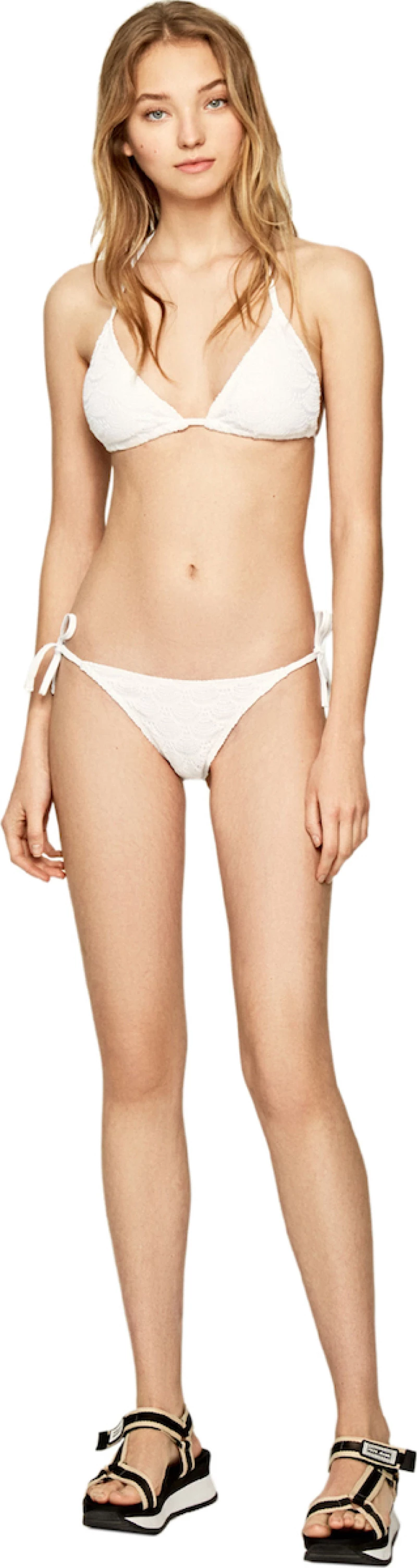 Pepe Jeans Romina Bikini Slip Με Κορδονάκια Λευκό