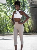 Ψηλόμεσο capri push-up και σύσφιξης Q-296 Beige Su
