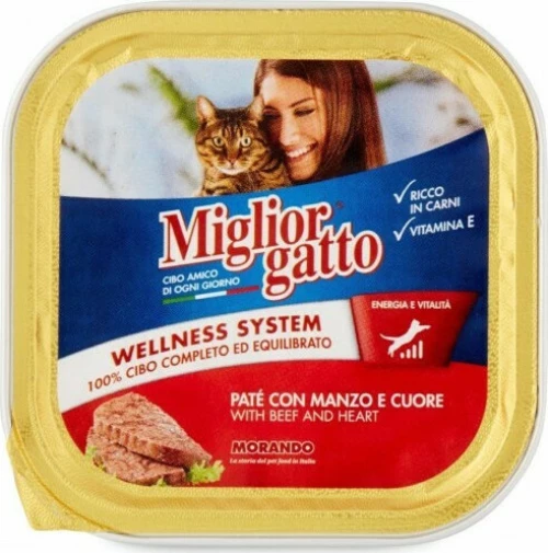 Morando Miglior Gatto Wellness System Μοσχάρι/ Καρδία 100gr
