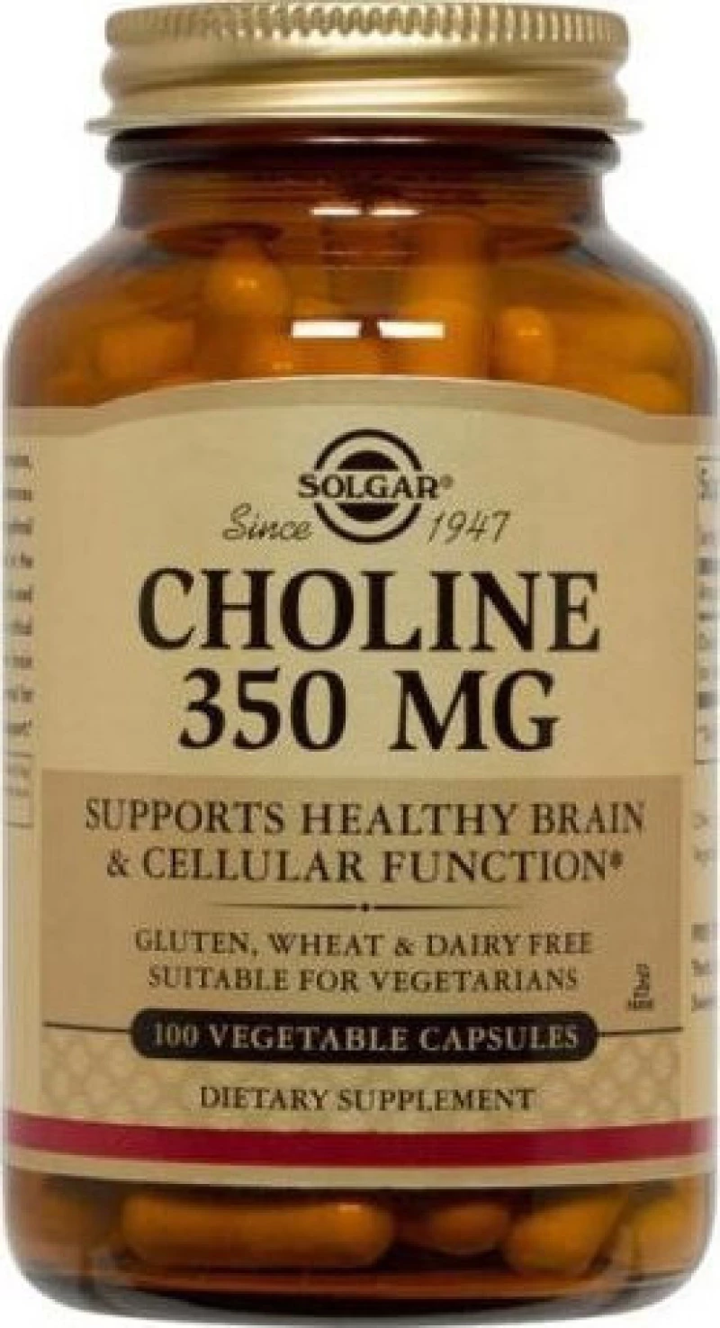 Solgar Choline 350mg 100 φυτικές κάψουλες