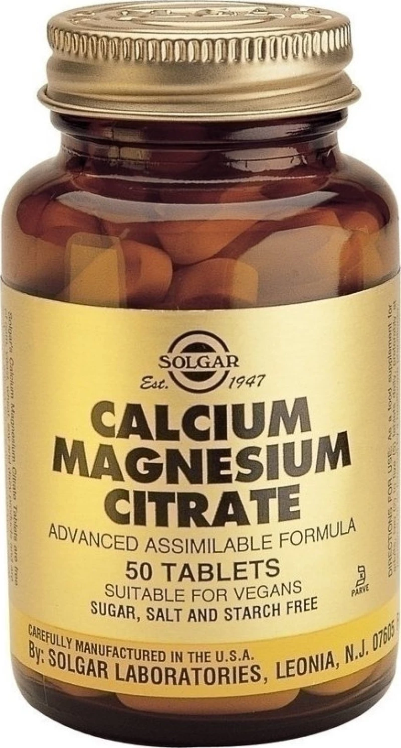 Solgar Calcium Magnesium Citrate 50 ταμπλέτες