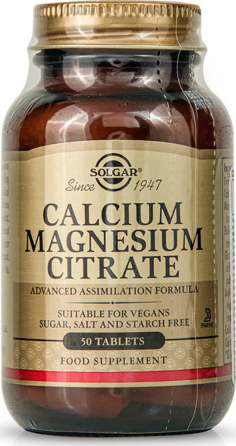 Solgar Calcium Magnesium Citrate 50 ταμπλέτες