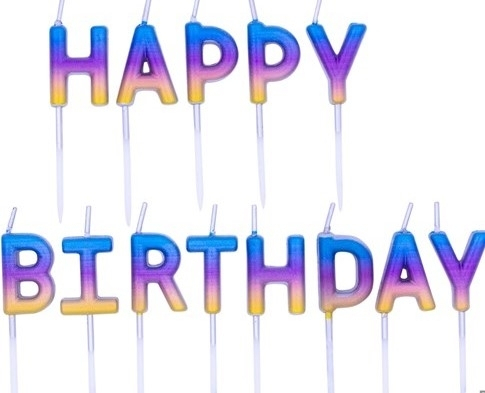 Party Κεριά Happy Birthday Set Rainbow Ombre