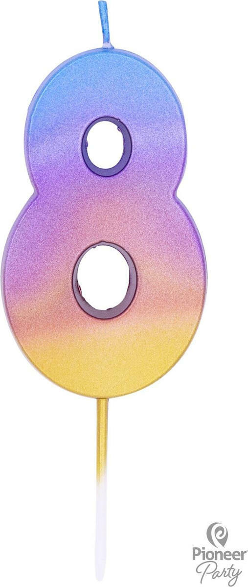 Party Κερί No8 Rainbow Ombre