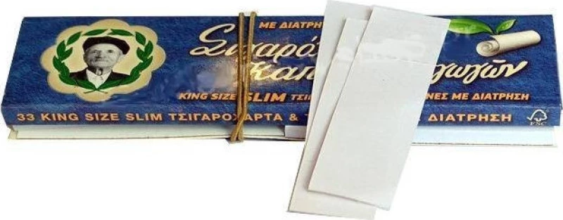 Του Παππού Χαρτάκια King Size Μπλε με Τζιβάνες 33 φύλλα