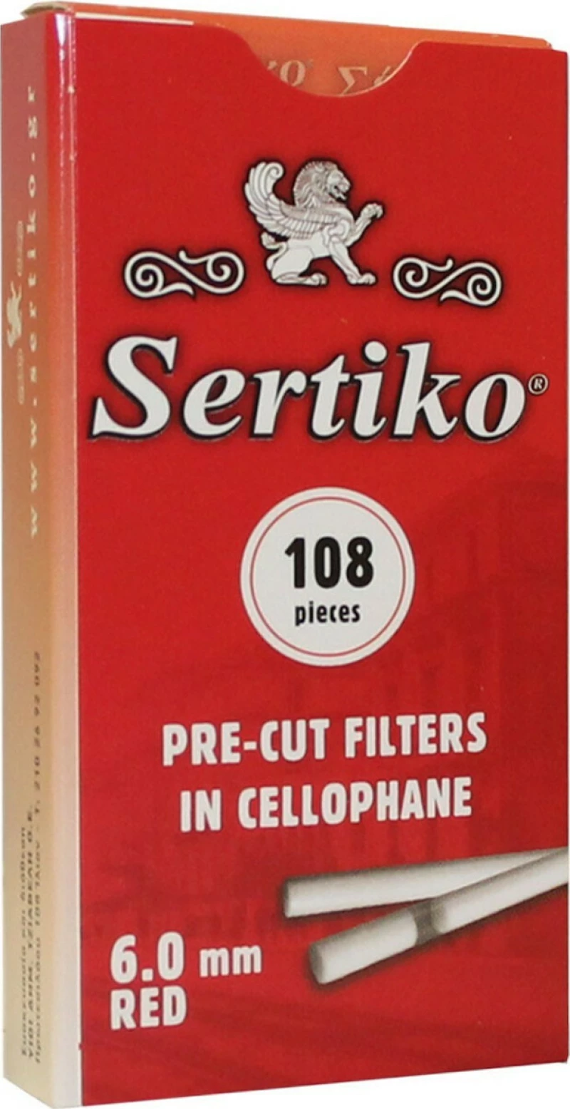 Σέρτικο Φιλτράκια Slim Κόκκινο 6mm 108x 1τμχ