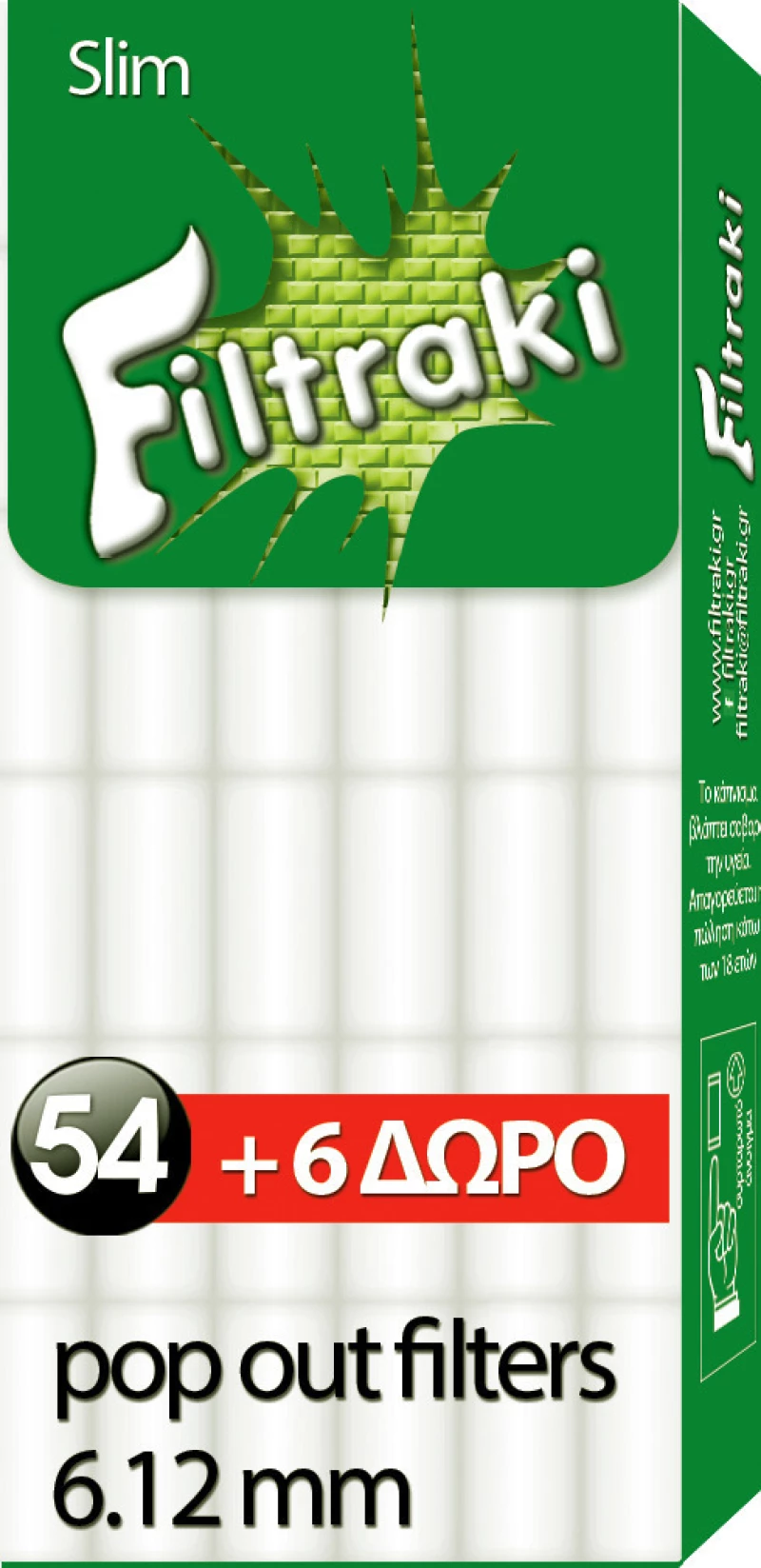 Filtraki Φιλτράκια Slim Pocket 6.1mm 60x 1τμχ