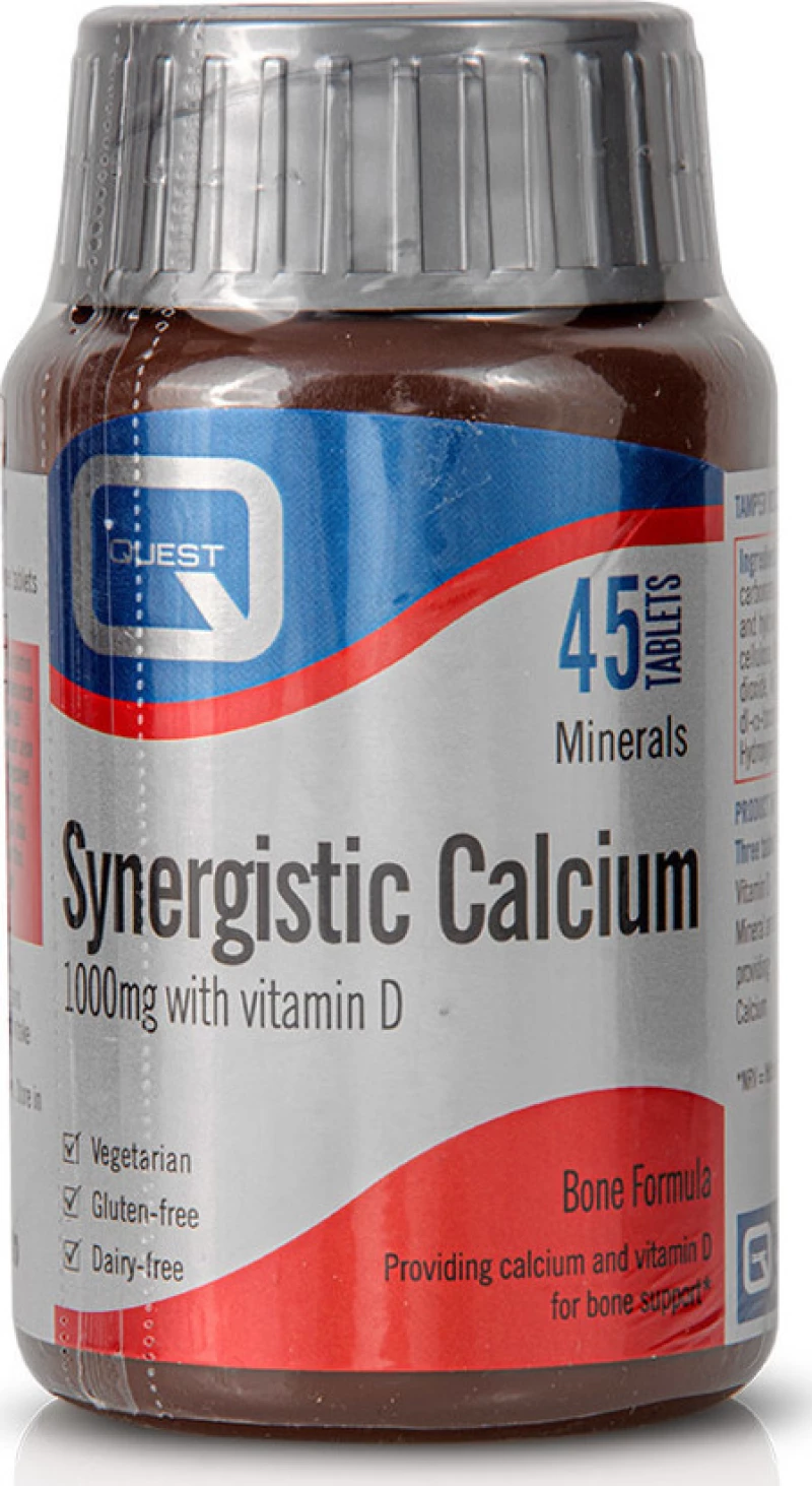 Quest Naturapharma Synergistic Calcium 1000mg & Vitamin D 45 ταμπλέτες