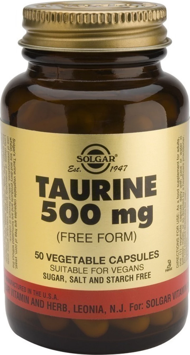 Solgar Taurine 500mg 50 φυτικές κάψουλες
