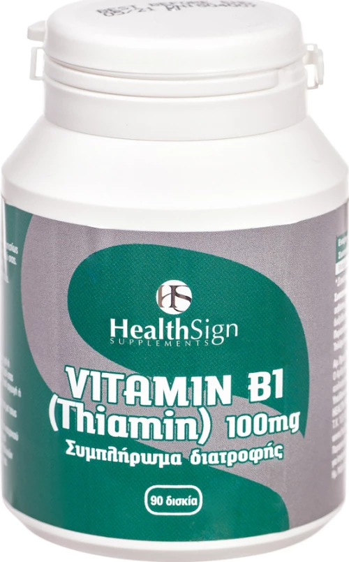 Health Sign Vitamin B1 (Thiamin) 100 mg 90 ταμπλέτες