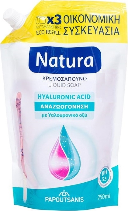 Papoutsanis Natura Hyaluronic Acid Refill Liquid Soap 750ml