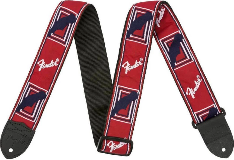 Fender 2” Monogrammed Strap Red/White/Blue