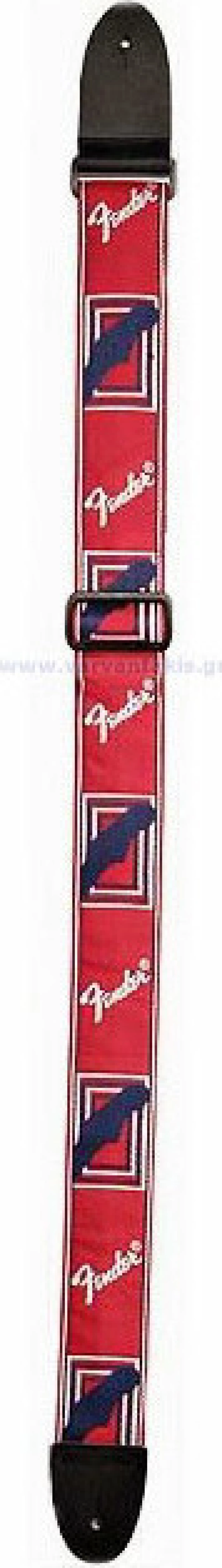 Fender 2” Monogrammed Strap Red/White/Blue