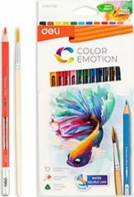Deli Color Emotion Σετ Ξυλομπογιές Ακουαρέλας & Δώρο Πινέλο 12τμχ