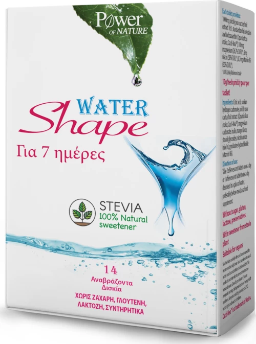 Power Of Nature Water Shape 7 Days with Stevia 14 αναβράζοντα δισκία