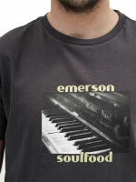Emerson 211.EM33.74 Ανδρικό T-shirt Off Black Με Στάμπα