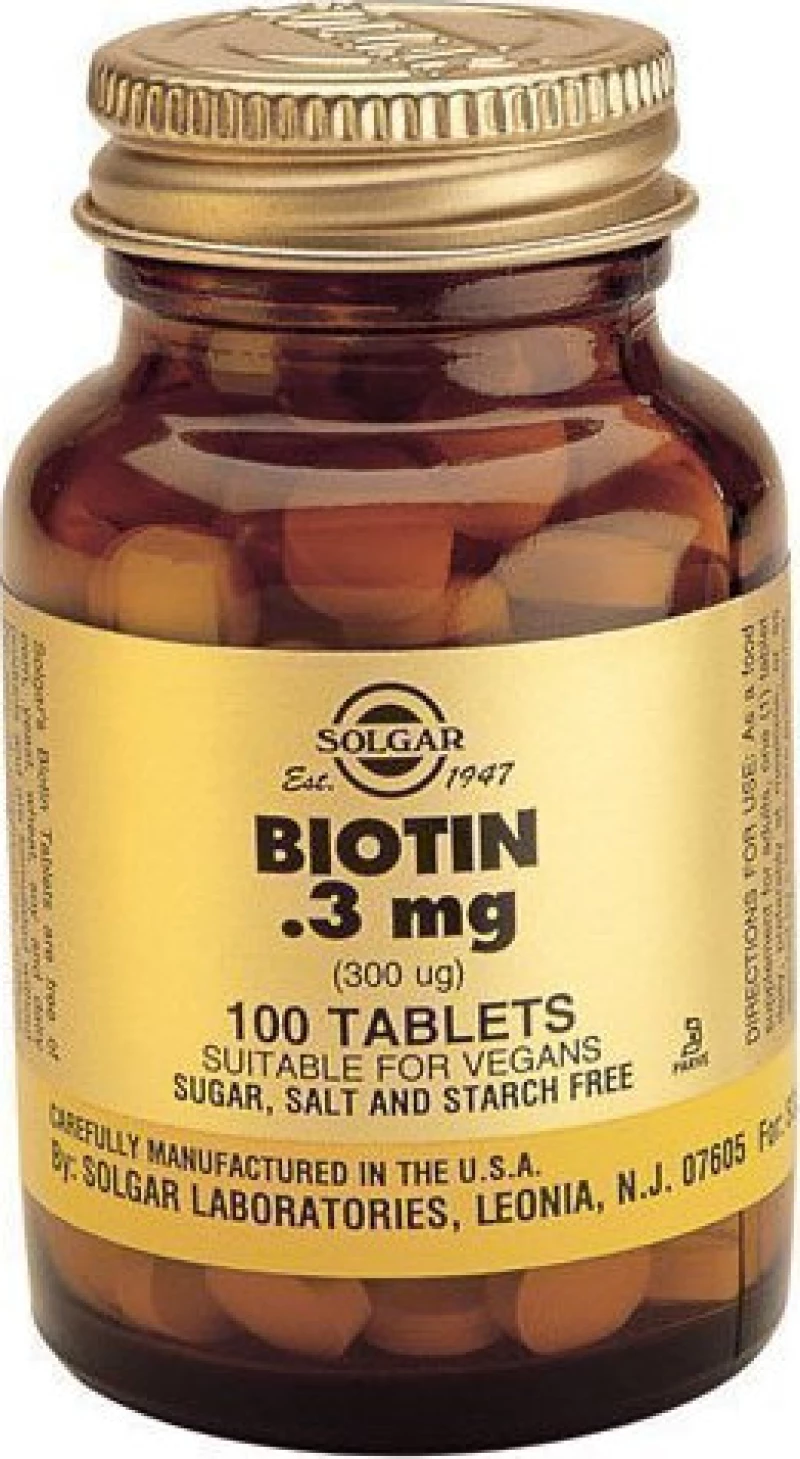 Solgar Biotin 300mcg 100 ταμπλέτες