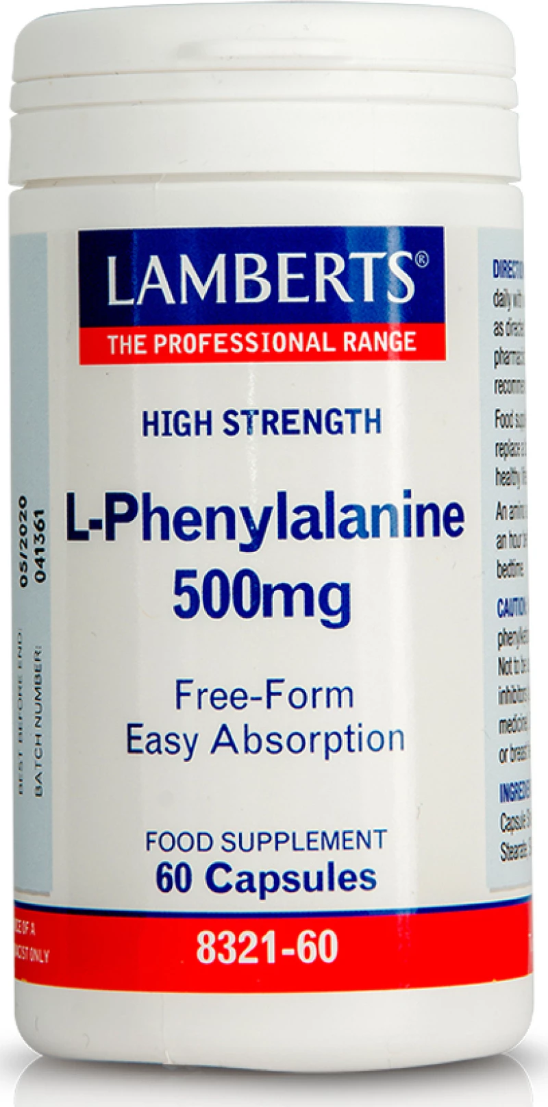 Lamberts L-Phenylalanine 500mg 60 κάψουλες
