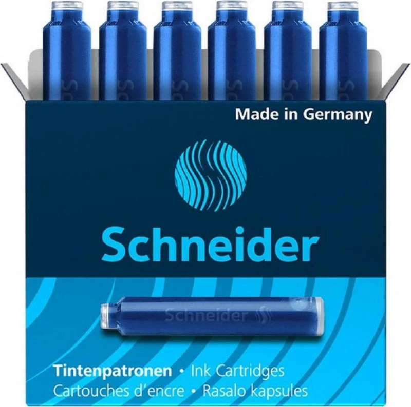 Schneider Ανταλλακτικό Μελάνι για Πένα σε Μπλε χρώμα 6τμχ