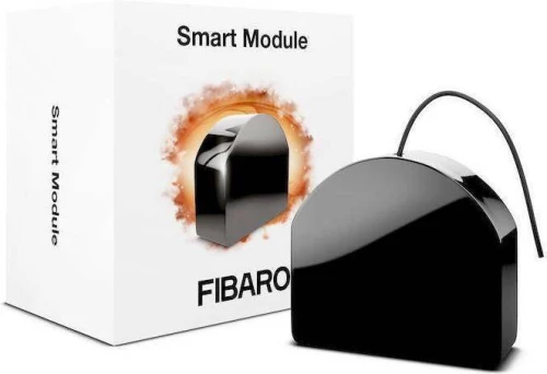 Fibaro Smart Module Smart Ενδιάμεσος Διακόπτης με Σύνδεση Z-Wave σε Μαύρο Χρώμα