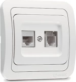 Makel Mimoza Πρίζα Τηλεφώνου Rj11 & Δικτύου Data Rj45 Cat5 Λευκή (12037)