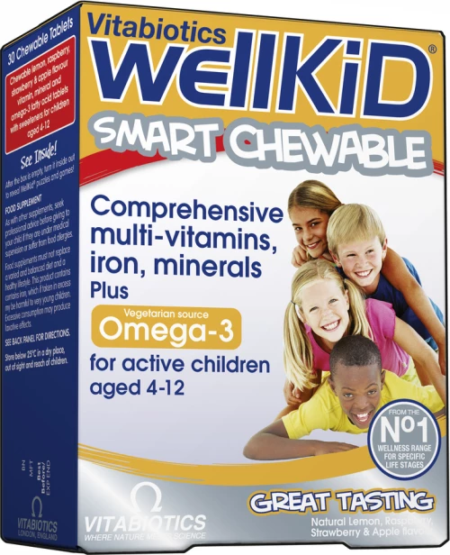 Vitabiotics WellKid Smart Chewable with Omega-3 30 μασώμενες ταμπλέτες
