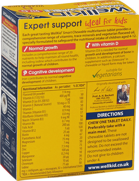 Vitabiotics WellKid Smart Chewable with Omega-3 30 μασώμενες ταμπλέτες