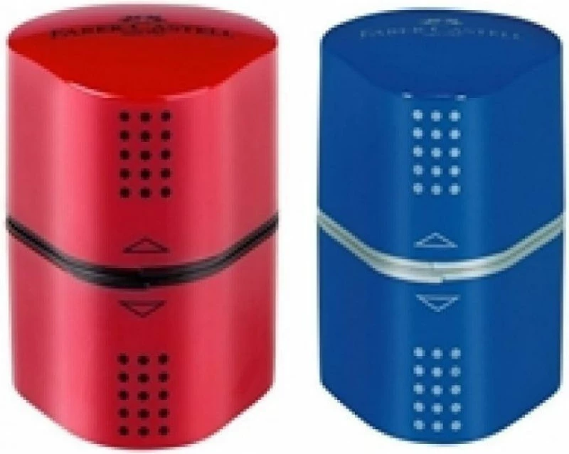 Faber-Castell Grip Trio 2001 Τριπλή Ξύστρα Βαρελάκι (Διάφορα Χρώματα)