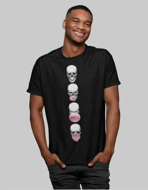 Skull Bubble T-shirt - BLACK