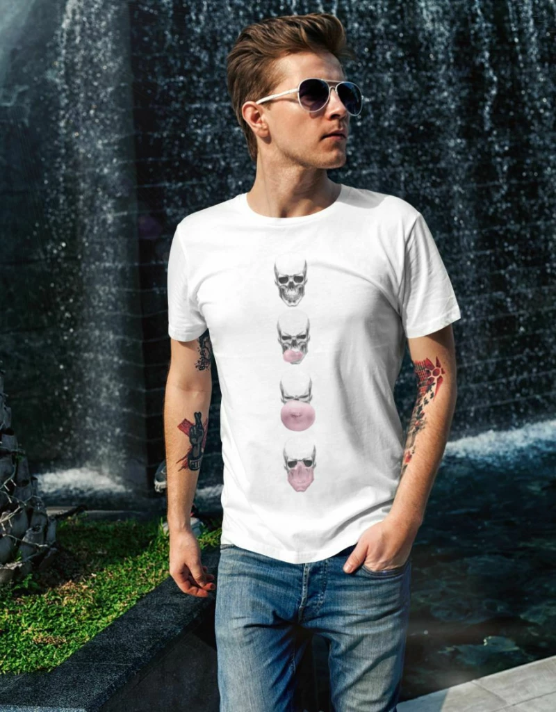 Skull Bubble T-shirt - WHITE