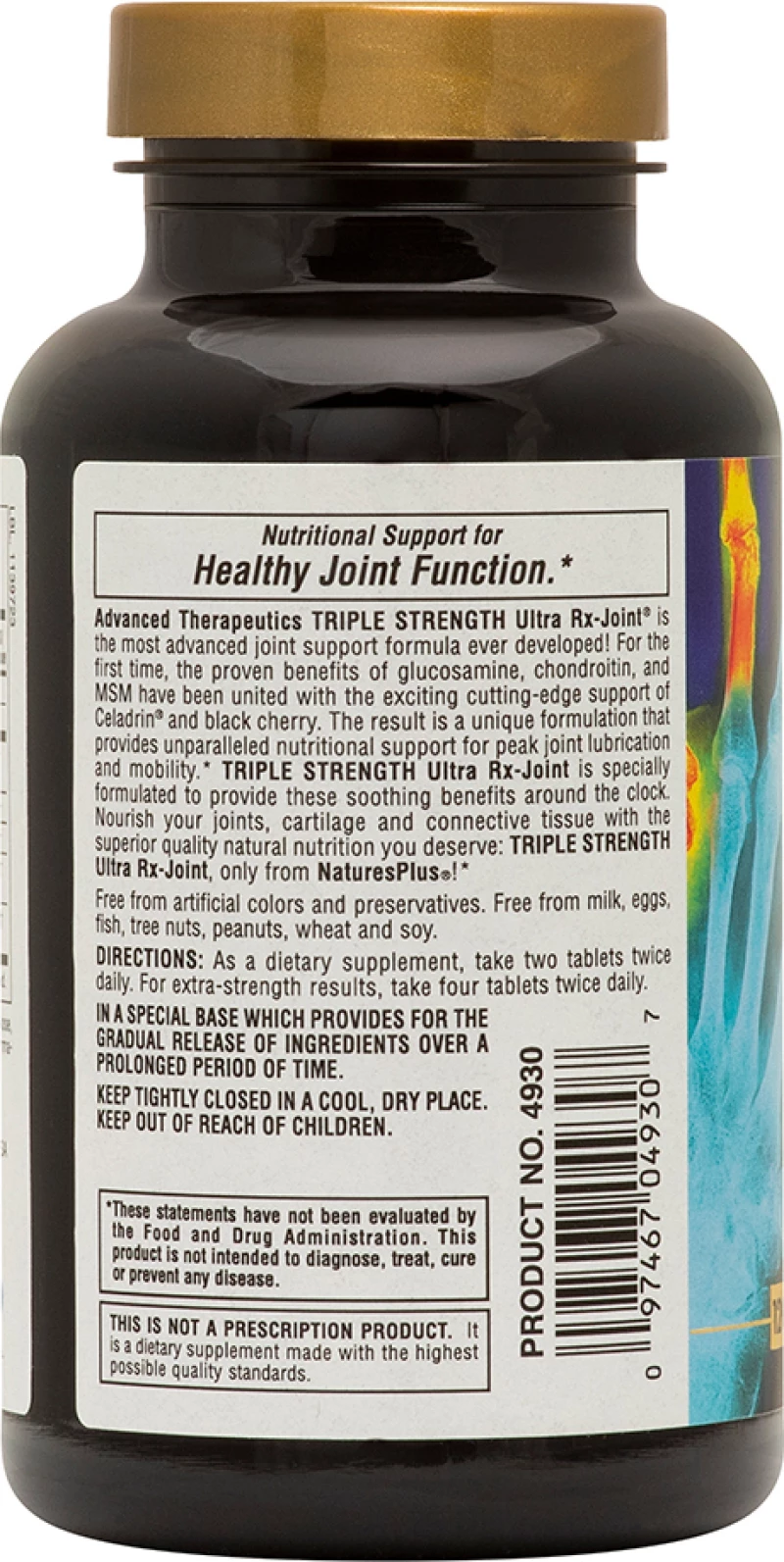 Nature's Plus Triple Strength Ultra Rx-Joint Glucosamine, Chondroitin & MSM 120 ταμπλέτες