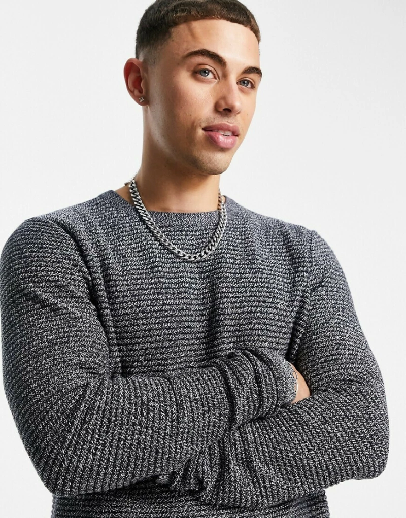 Jack & Jones 12190657 Ανδρικό Πουλόβερ Μακρυμάνικο Navy Μπλε