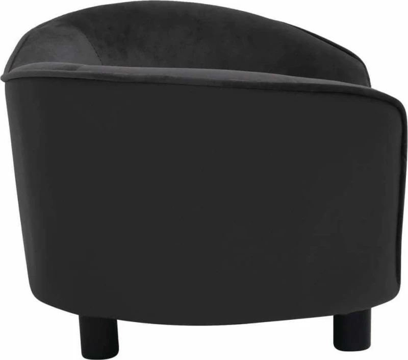 vidaXL Καναπές Βελουτέ/Συνθετικό Δέρμα Μαύρο 69x49cm