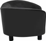 vidaXL Καναπές Βελουτέ/Συνθετικό Δέρμα Μαύρο 69x49cm