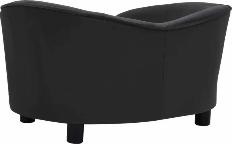 vidaXL Καναπές Βελουτέ/Συνθετικό Δέρμα Μαύρο 69x49cm