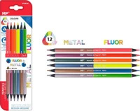 Ξυλομπογιές διπλές MP Metal - Fluo 6τμχ