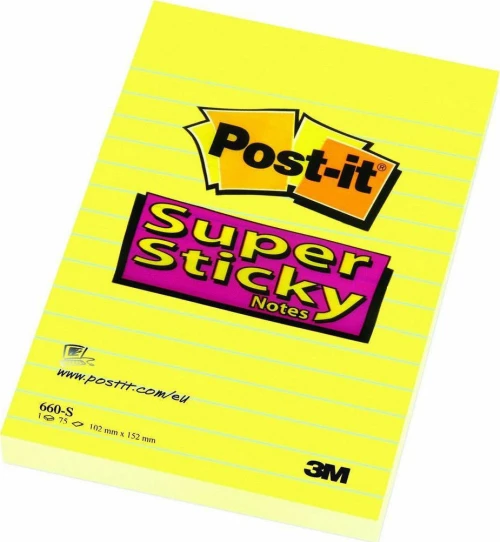 3M 660S 75 φύλλα 10x15.2cm Κίτρινο