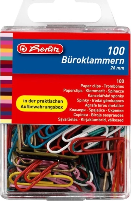 Herlitz Συνδετήρες 26mm Πολύχρωμοι 100τμχ