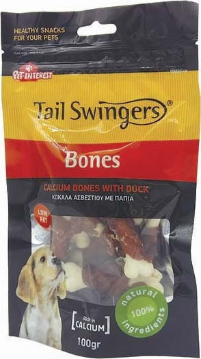 Tailswingers Κόκκαλα ασβεστίου με Πάπια 100gr