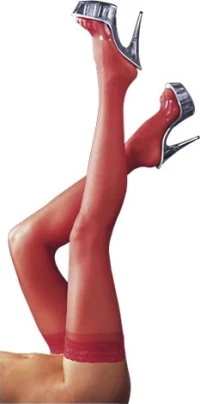Cottelli Collection Stockings with Lace Top Red