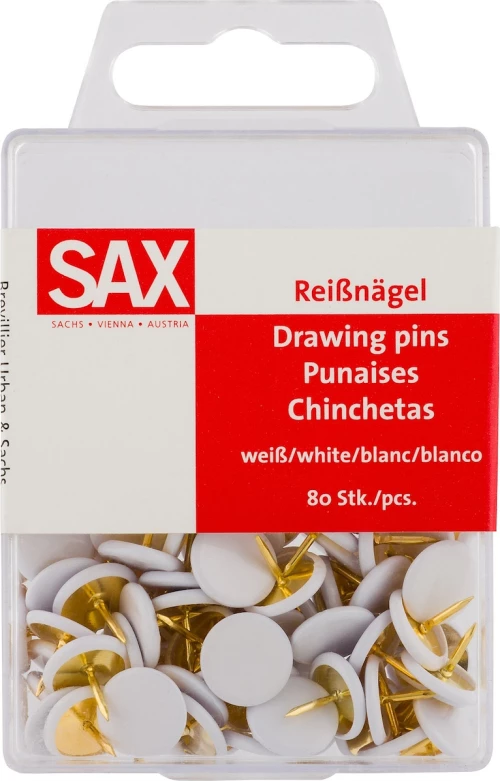 Sax 812 Πινέζες Λευκές 80τμχ 205127