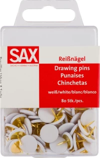 Sax 812 Πινέζες Λευκές 80τμχ 205127