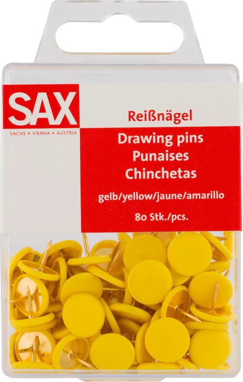 Sax Πινέζες Κίτρινες 80τμχ 811-05