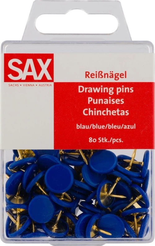 Sax 811 Πινέζες Μπλε 80τμχ 209555