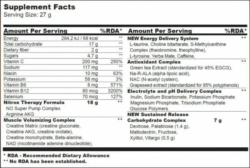 Biotech USA Nitrox Therapy 340gr Ροδάκινο