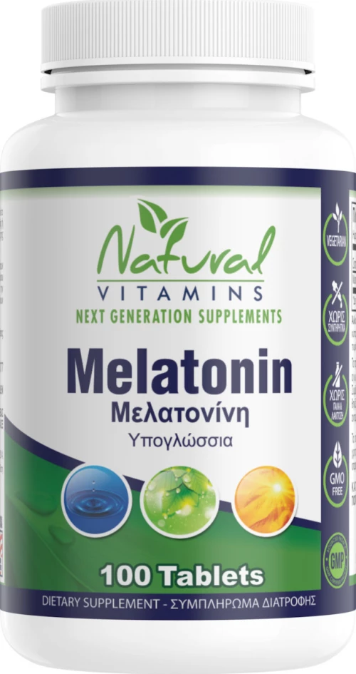 Natural Vitamins Melatonin 1mg 100 ταμπλέτες
